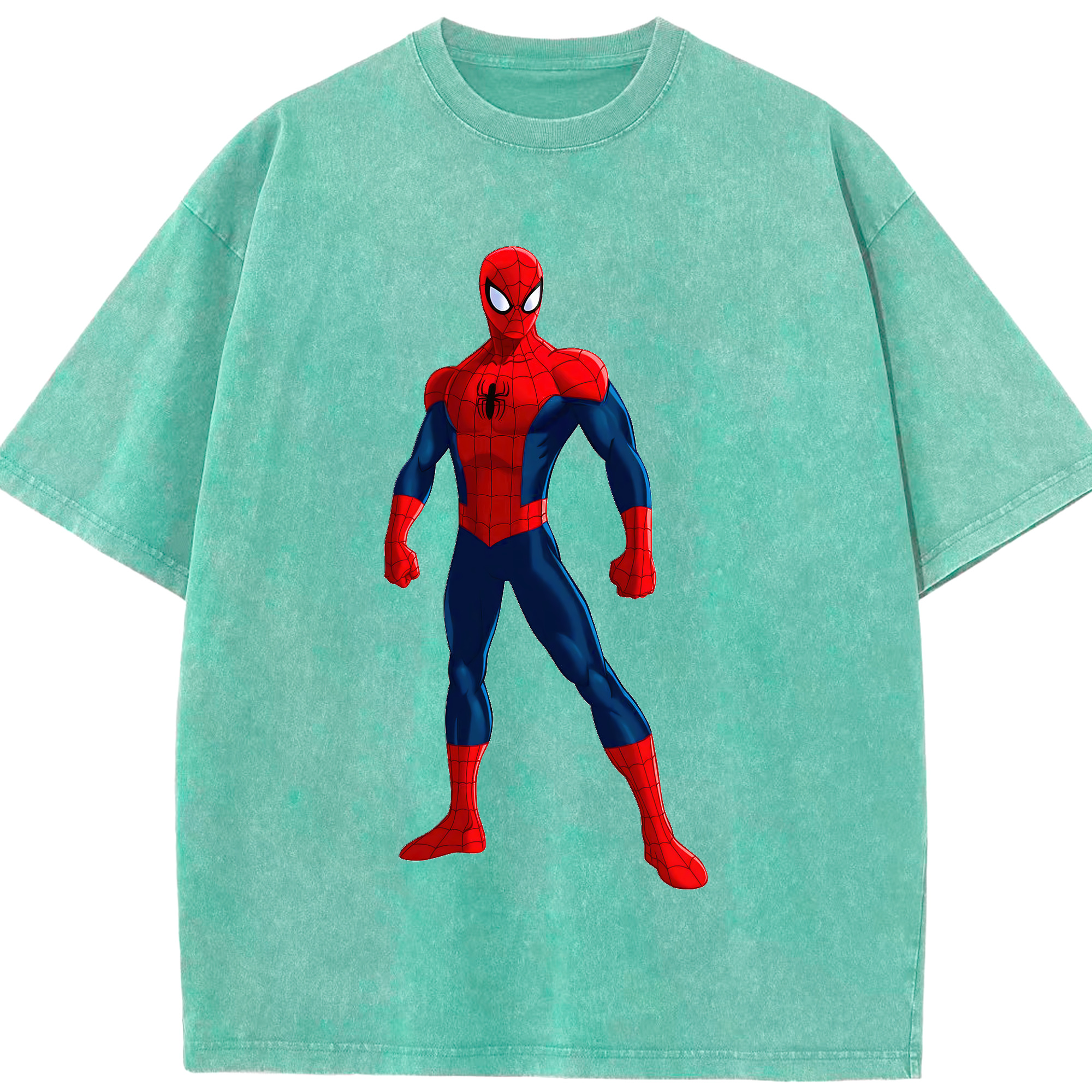 （画像用） Spider Man スパイダーマン 綿100% ヴィンテージ風 半袖Tシャツ（フロントプリント）